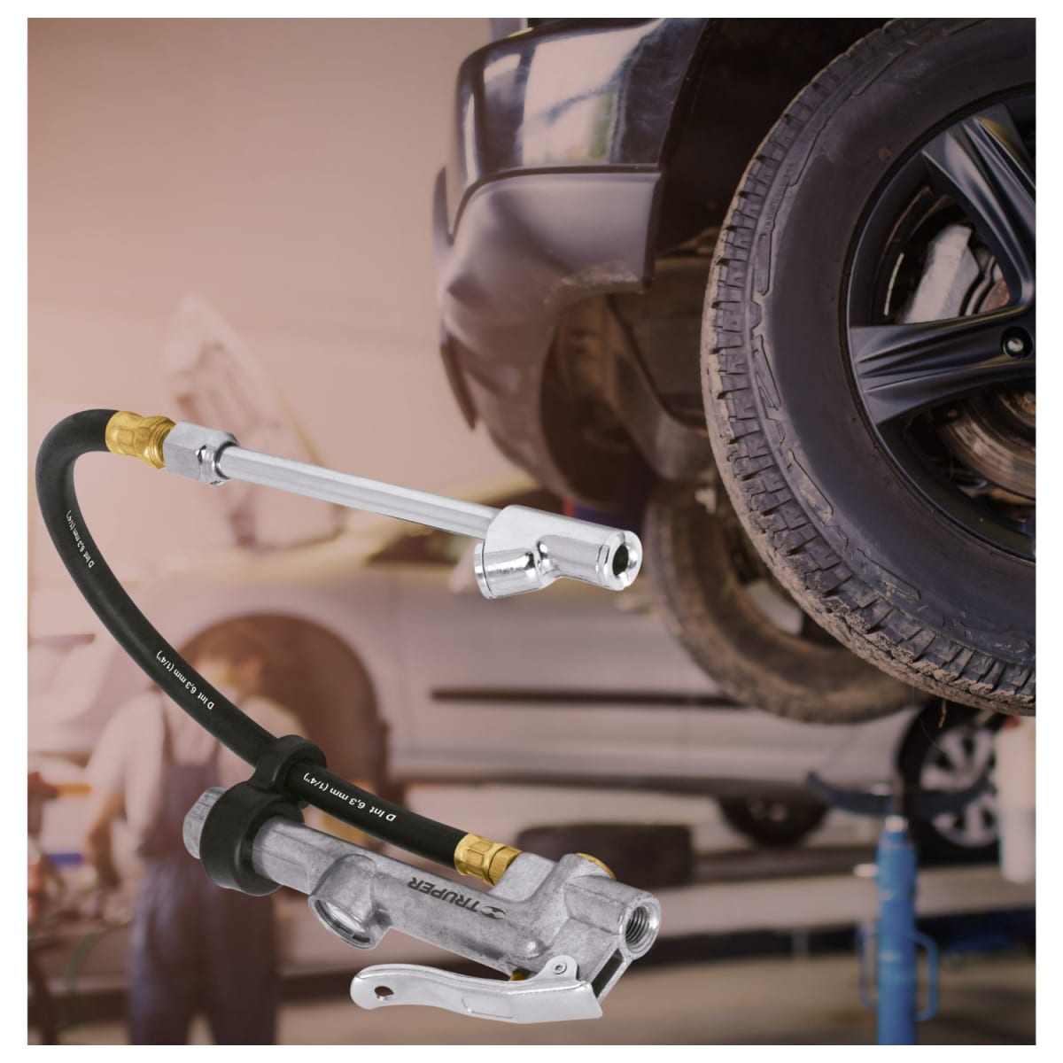 Inflador doble con calibradora metal Truper6