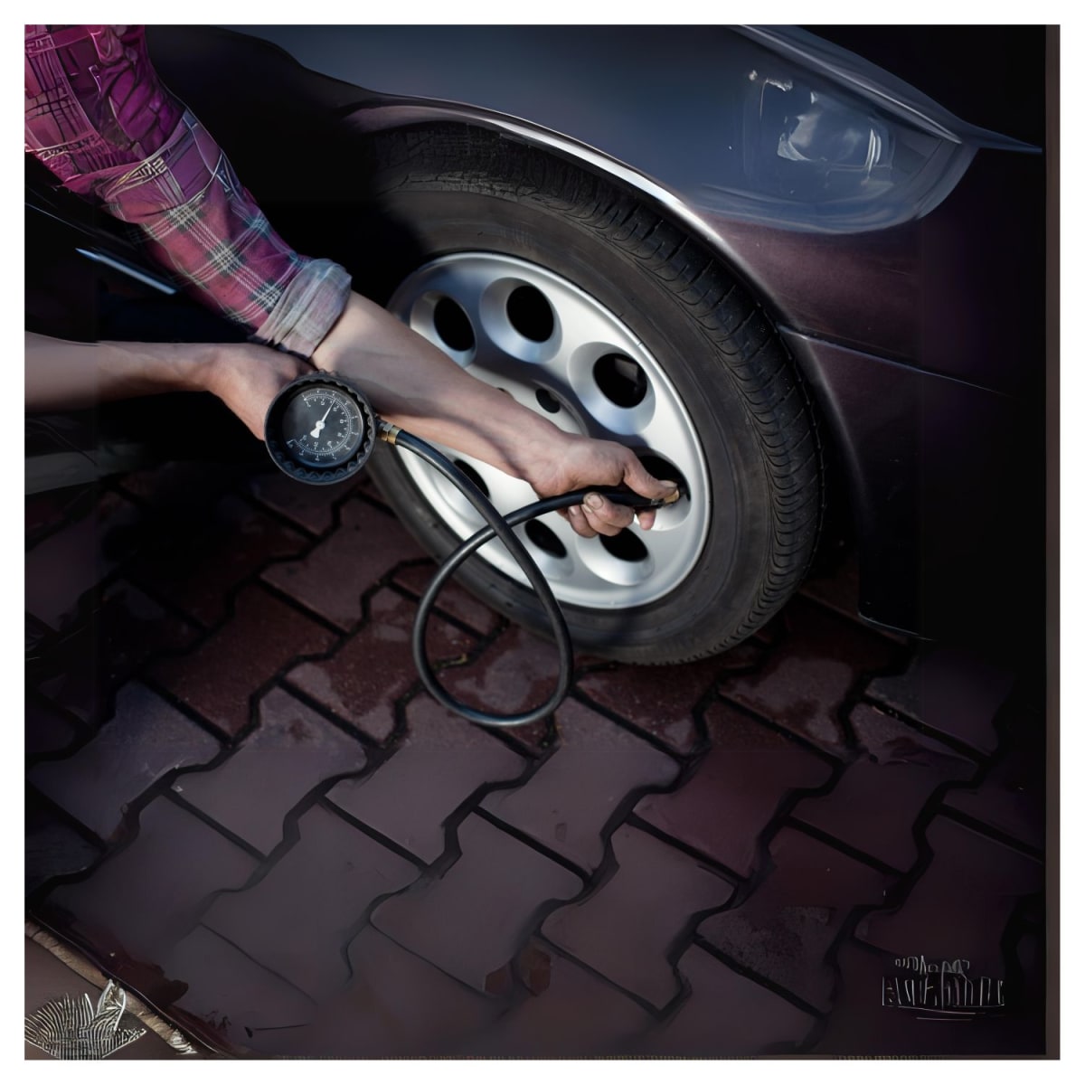 Inflador doble con calibradora metal Truper5