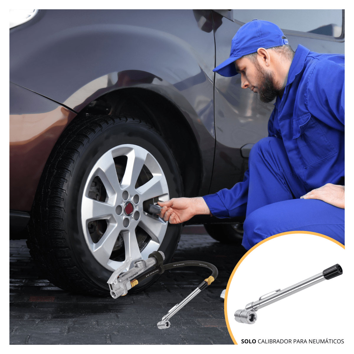 Medidor de presion 120 Psi cabeza doble Truper5