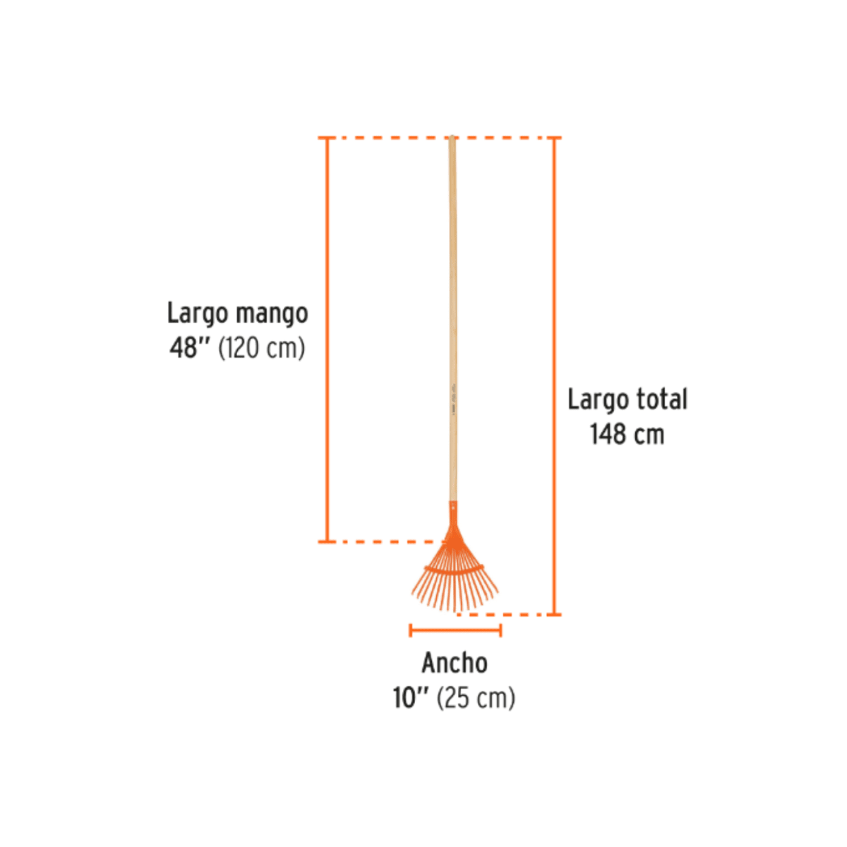 Escoba metálica curva con 15 dientes, truper3