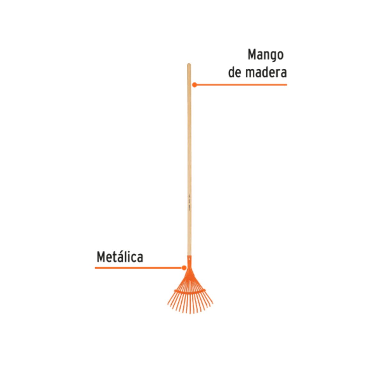 Escoba metálica curva con 15 dientes, truper2