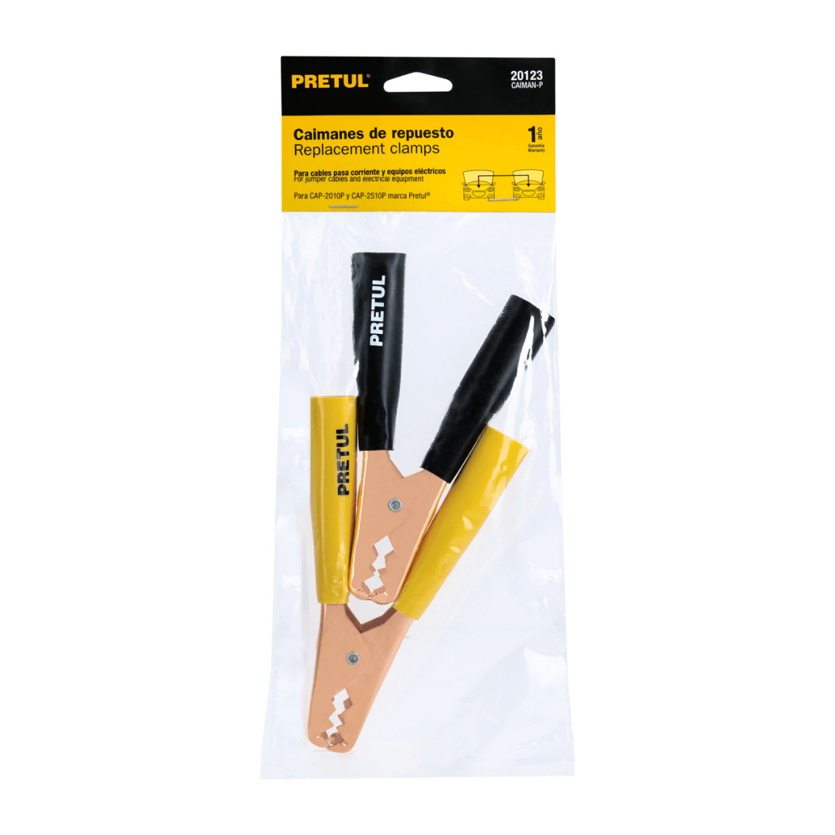 Caballete con 2 cocodrilos para cables pasa corriente, Pretul4