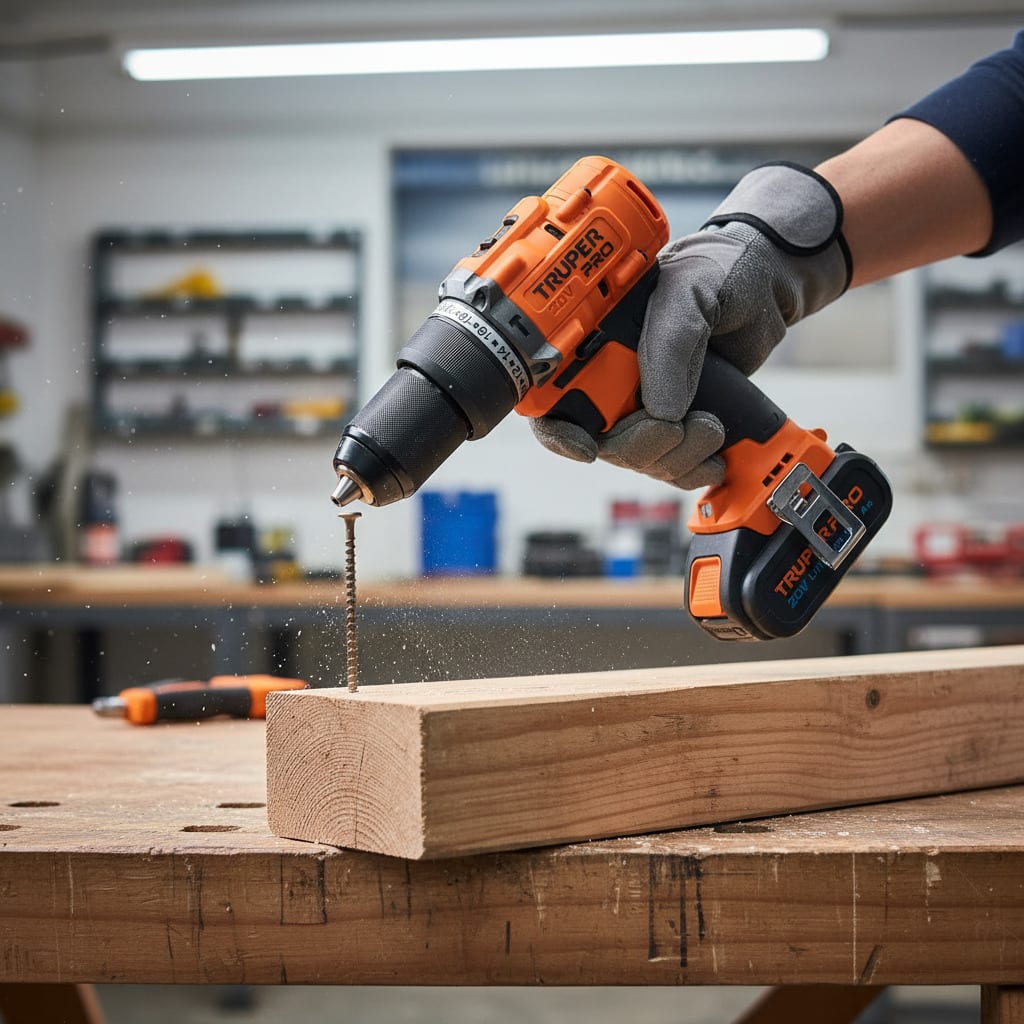 Taladro Percutor 20V + 2 Baterias 4 Ah + Cargador Truper3