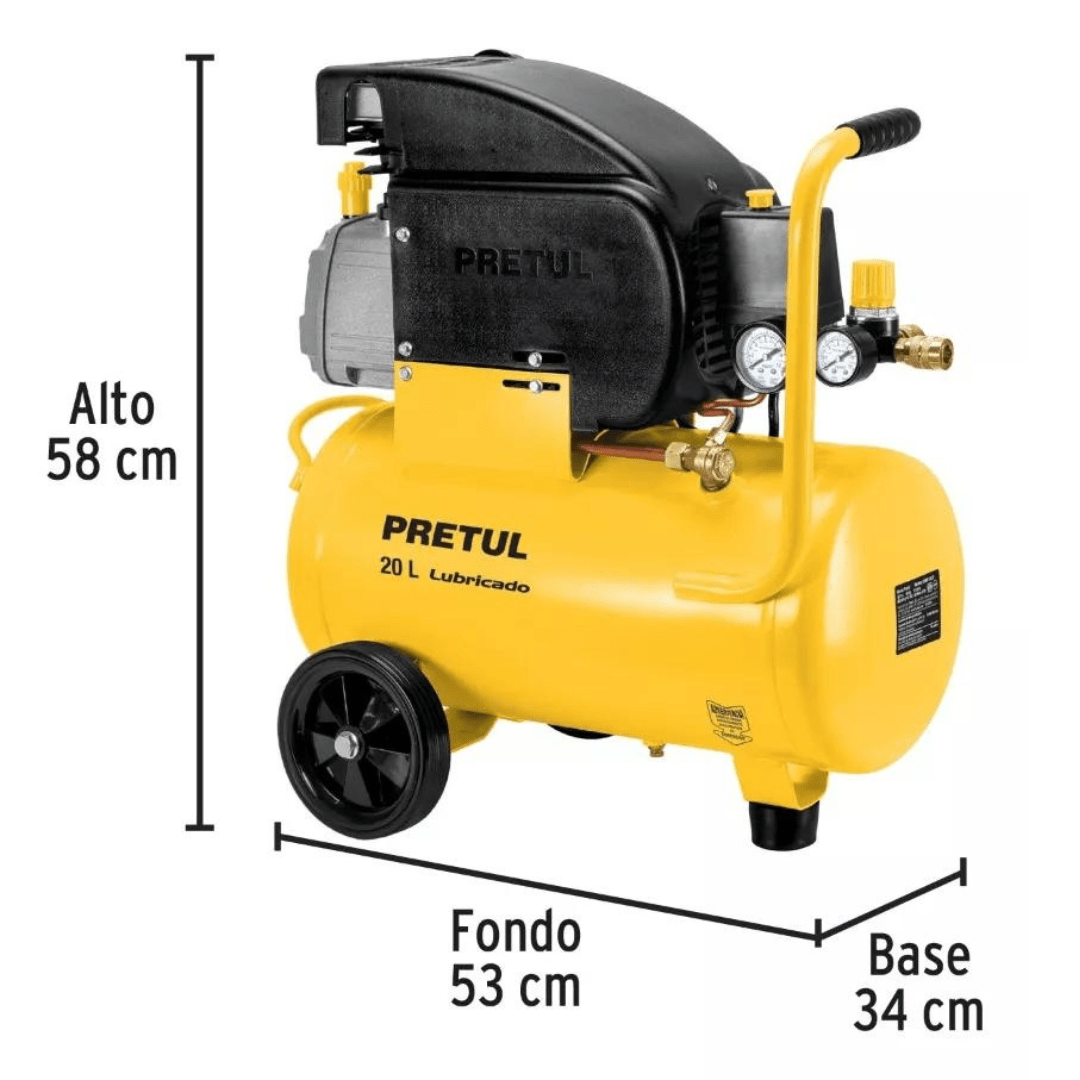 Compresora lubricada de aire 20 L, 220 V/60 Hz, Pretul3
