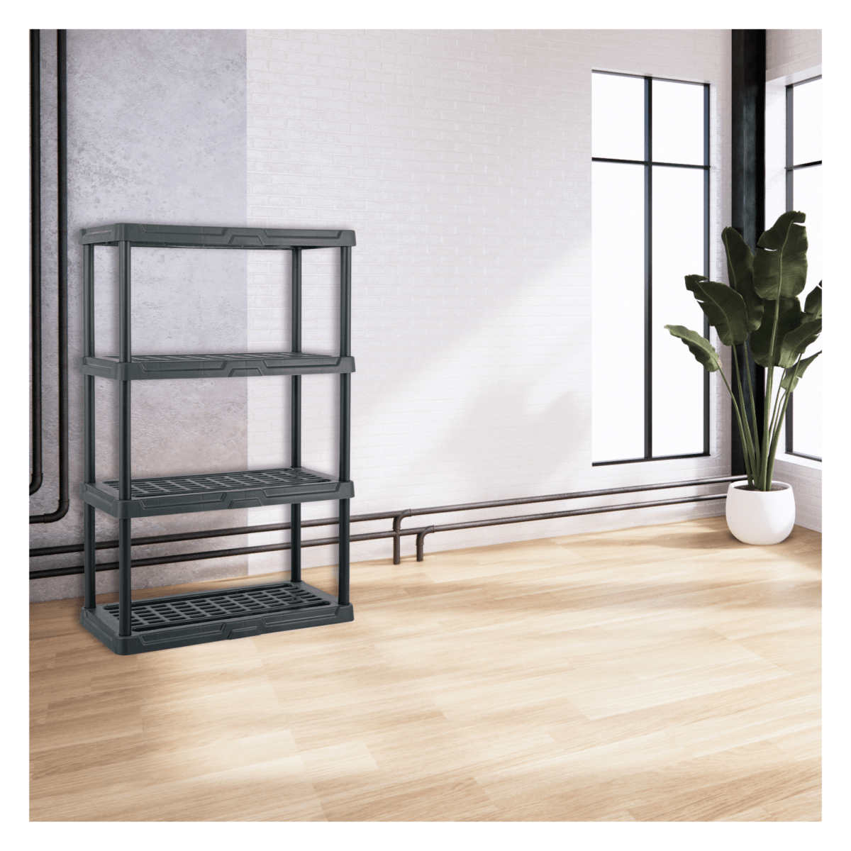 Estante organizador de plástico soporta 140 Kg Pretul5