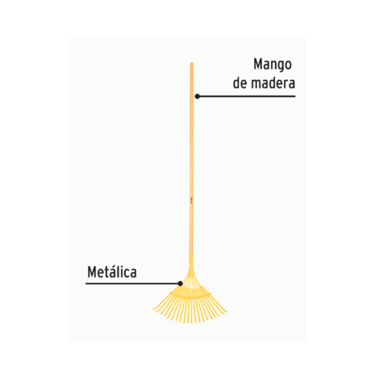 Escoba metálica con 20 dientes cabeza curva pretul3