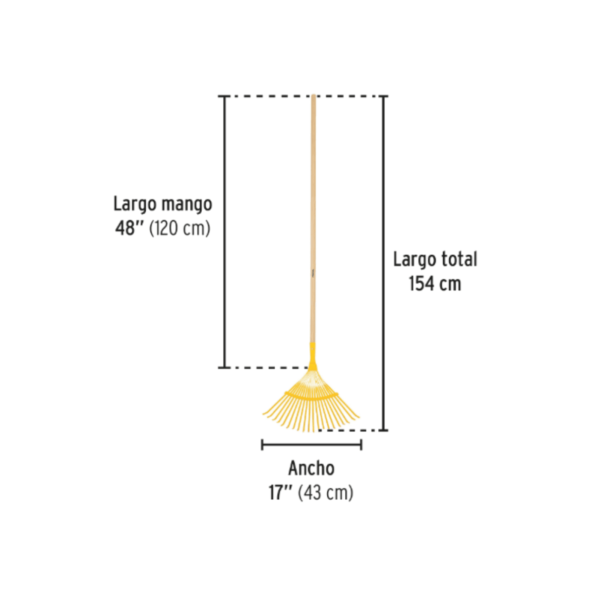 Escoba metálica con 20 dientes cabeza curva pretul2
