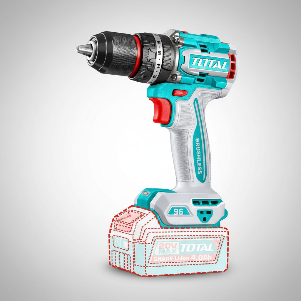 Taladro Percutor 96nm 20V Industrial (cabezal solo) Total2