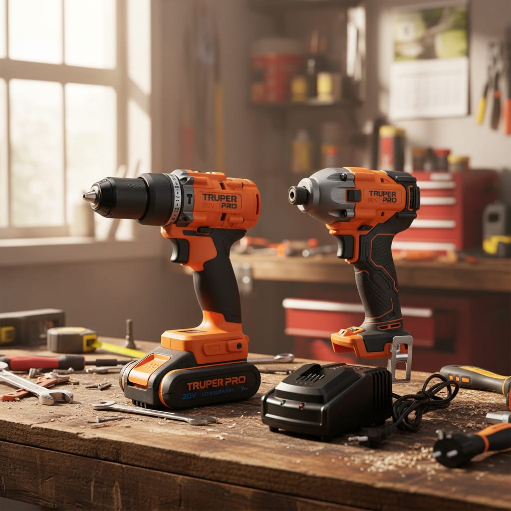 Taladro Percutor + Atornillador de impacto +1 bat 20v Truper2