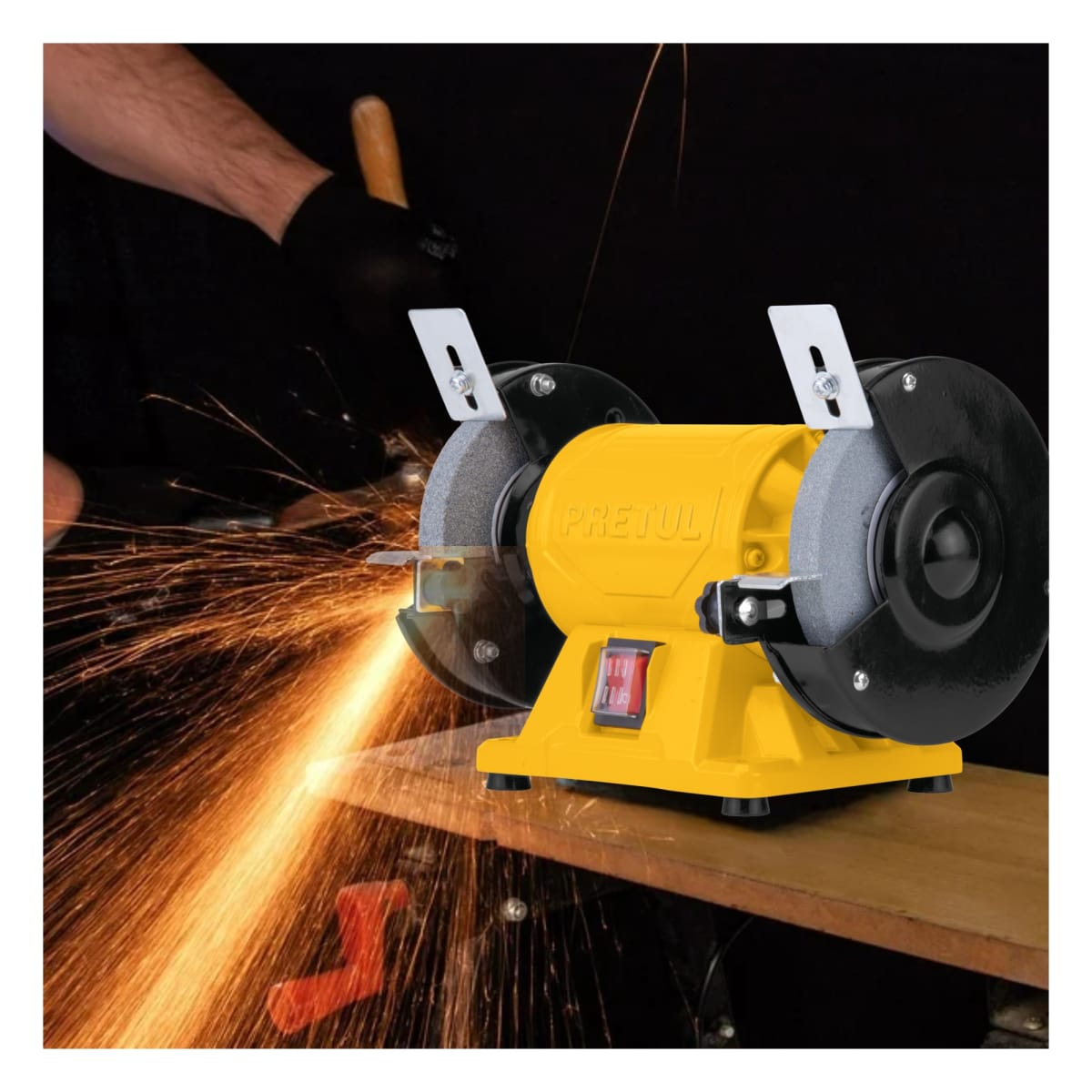 Combo Amoladora 4 ½ 700w y Esmeril de banco 5