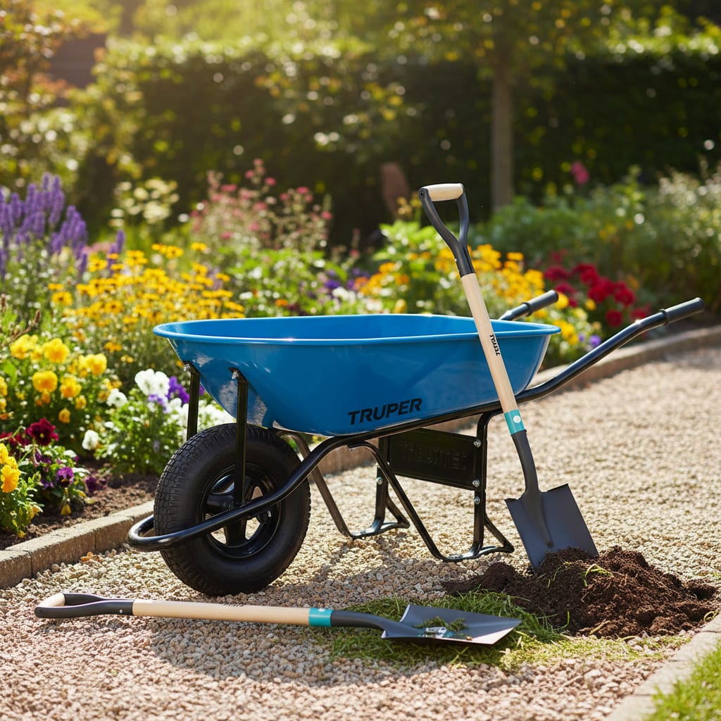 Carretilla 5.5 Truper + 2 Palas Cuadrada Total2