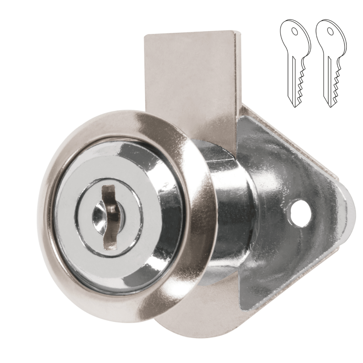 Chapa cerradura para mueble modelo 21 cromo Hermex1