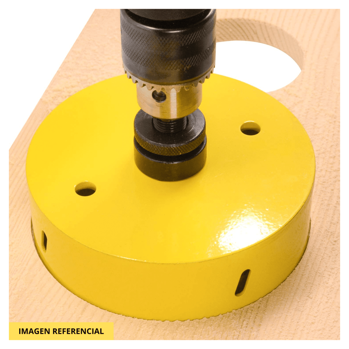 Juego de 4 sierras copa de acero al carbono y 1 guía Pretul5
