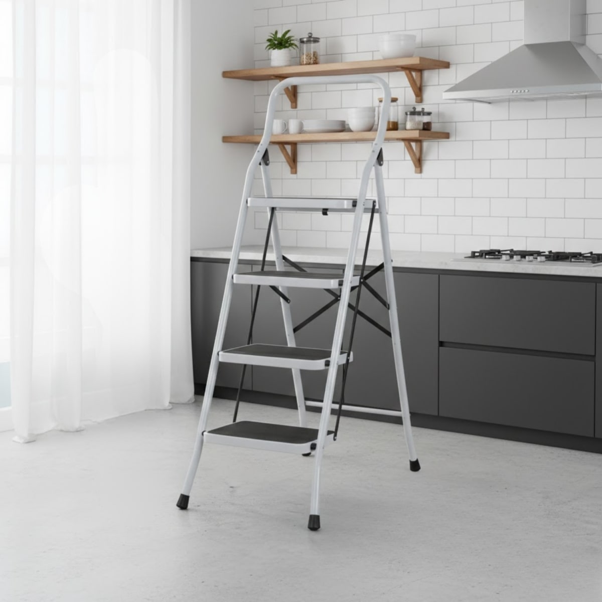 Escalera Tubular 4 Peldaños Pretul8