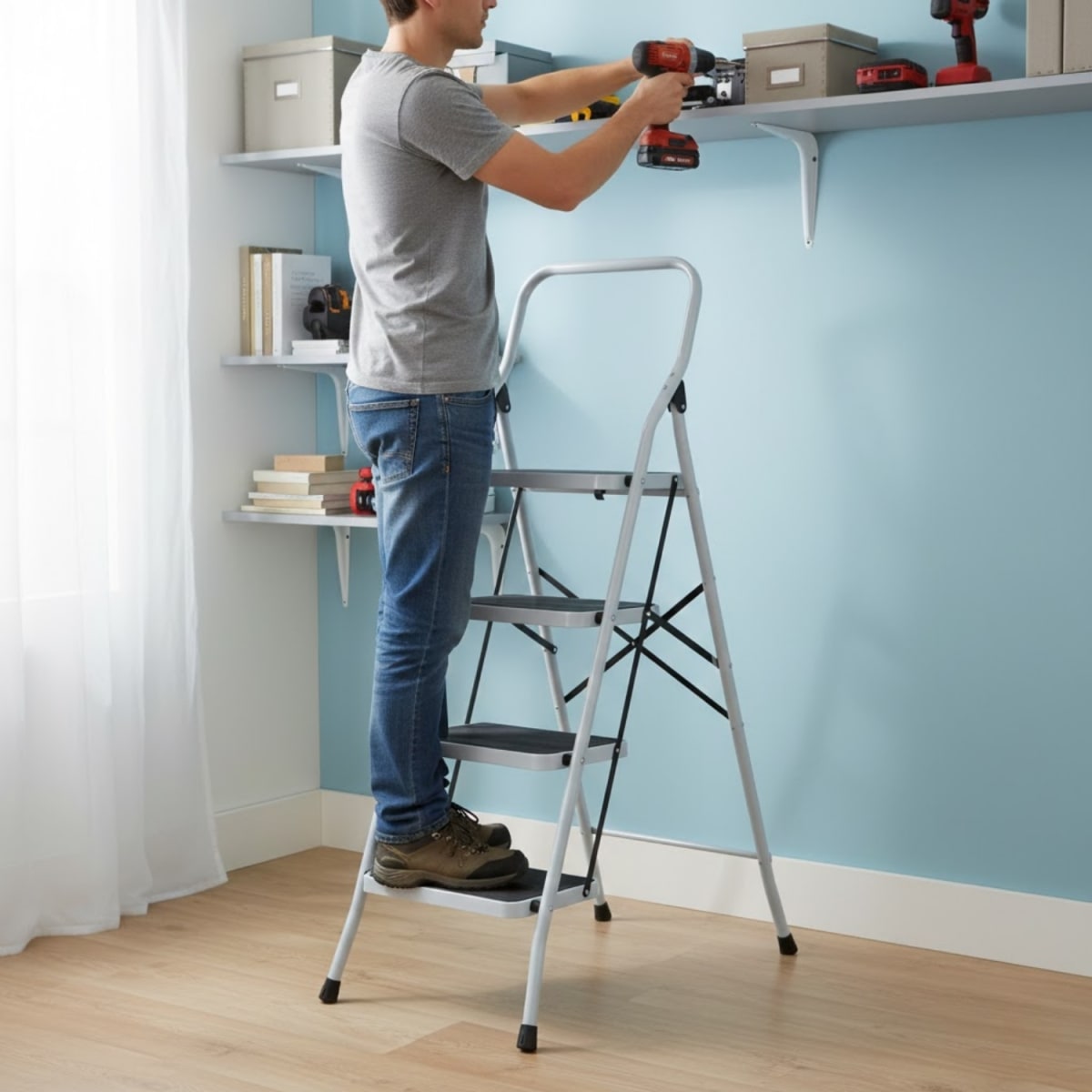 Escalera Tubular 4 Peldaños Pretul3