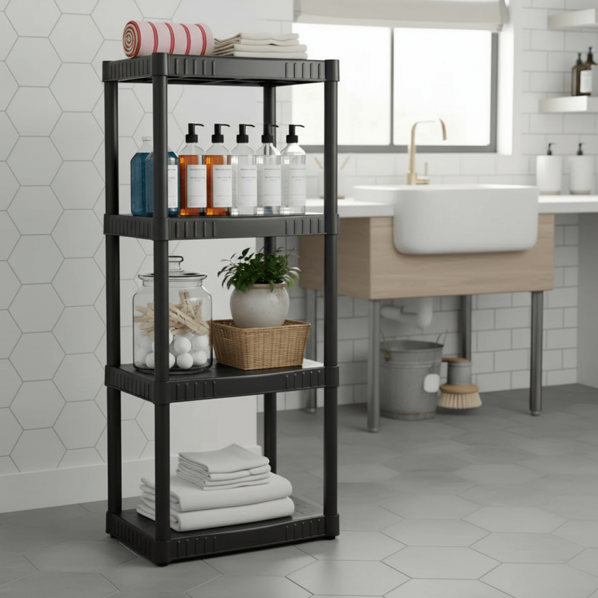 Estante Plastico 4 Repisas Pretul2