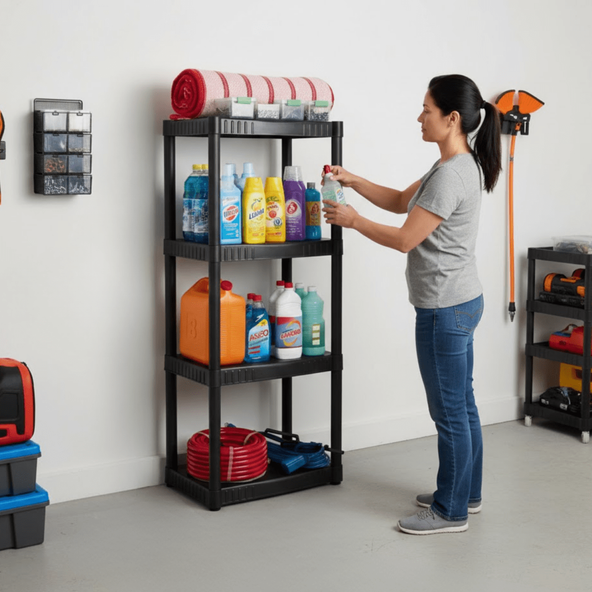 Estante Plastico 4 Repisas Pretul3