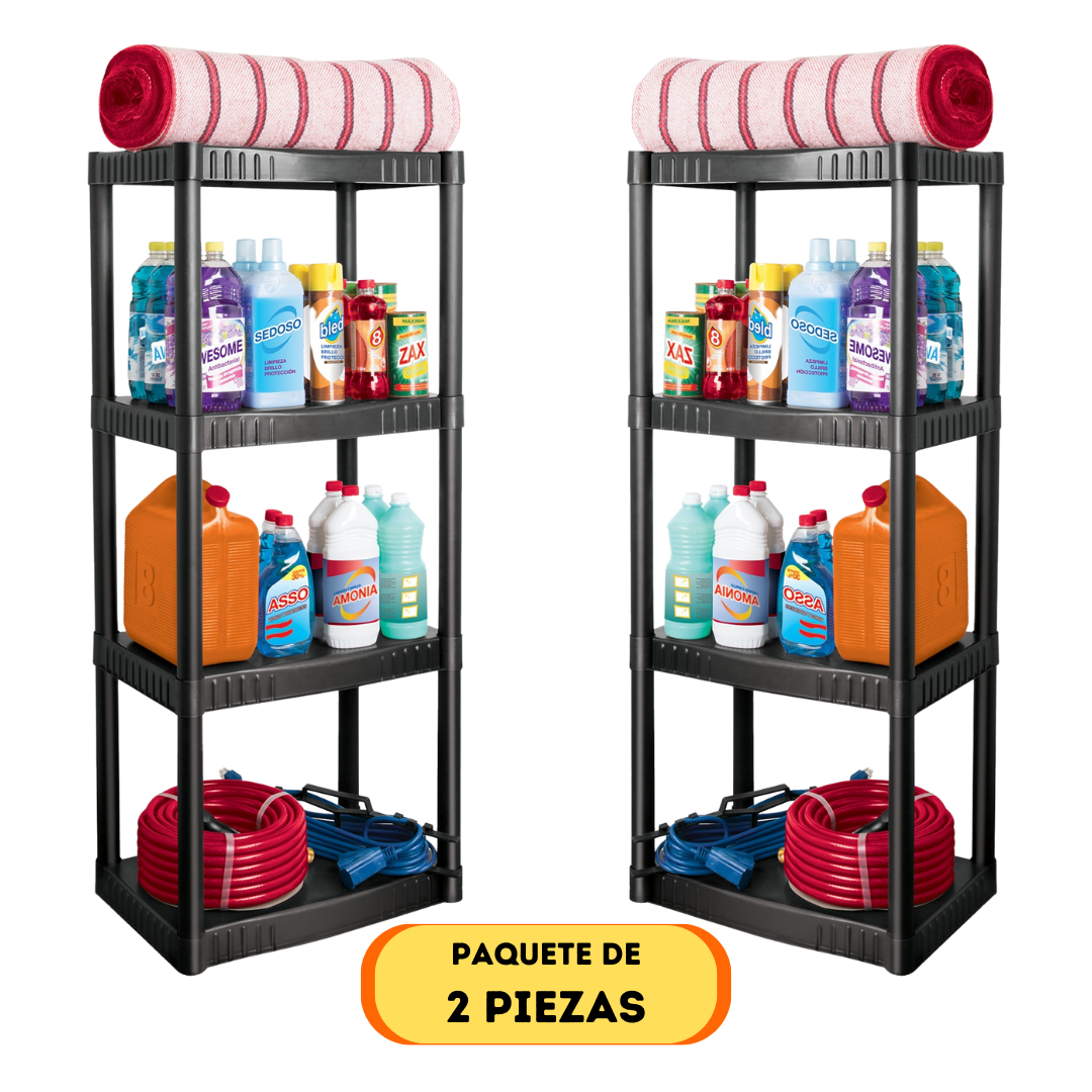 Combo 2 Estantes plástico con 4 repisas Pretul2
