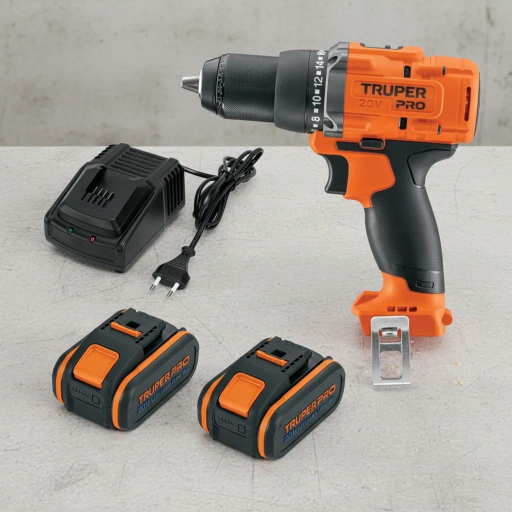 Taladro Atornillador 20V + 2 Baterias 4Ah + Cargador Truper7