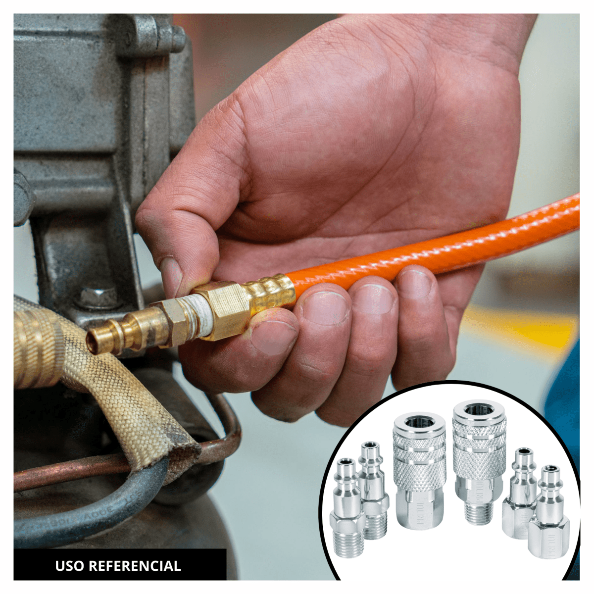 Juego de 4 conectores y 2 acoples compresora de aire Pretul3