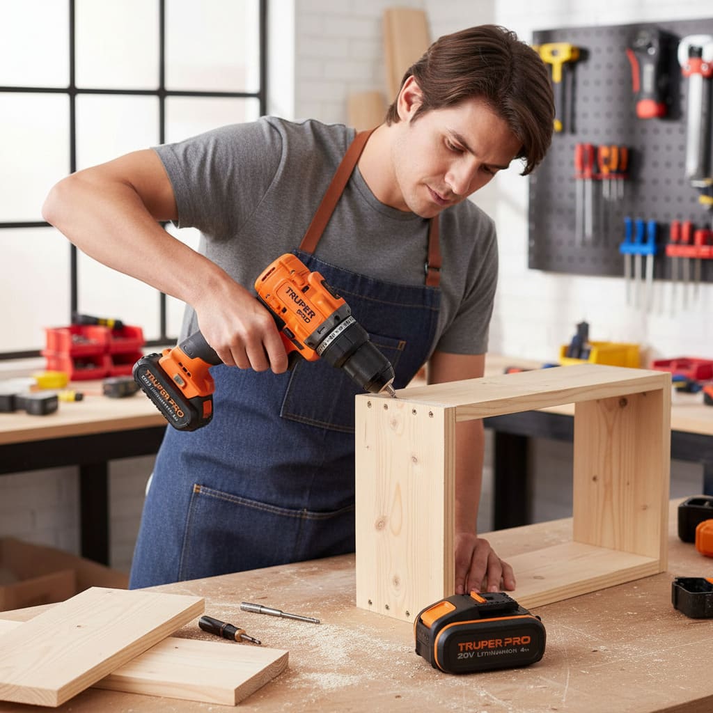 Taladro Percutor 20V + 1 Bateria 4 Ah + Cargador Truper3