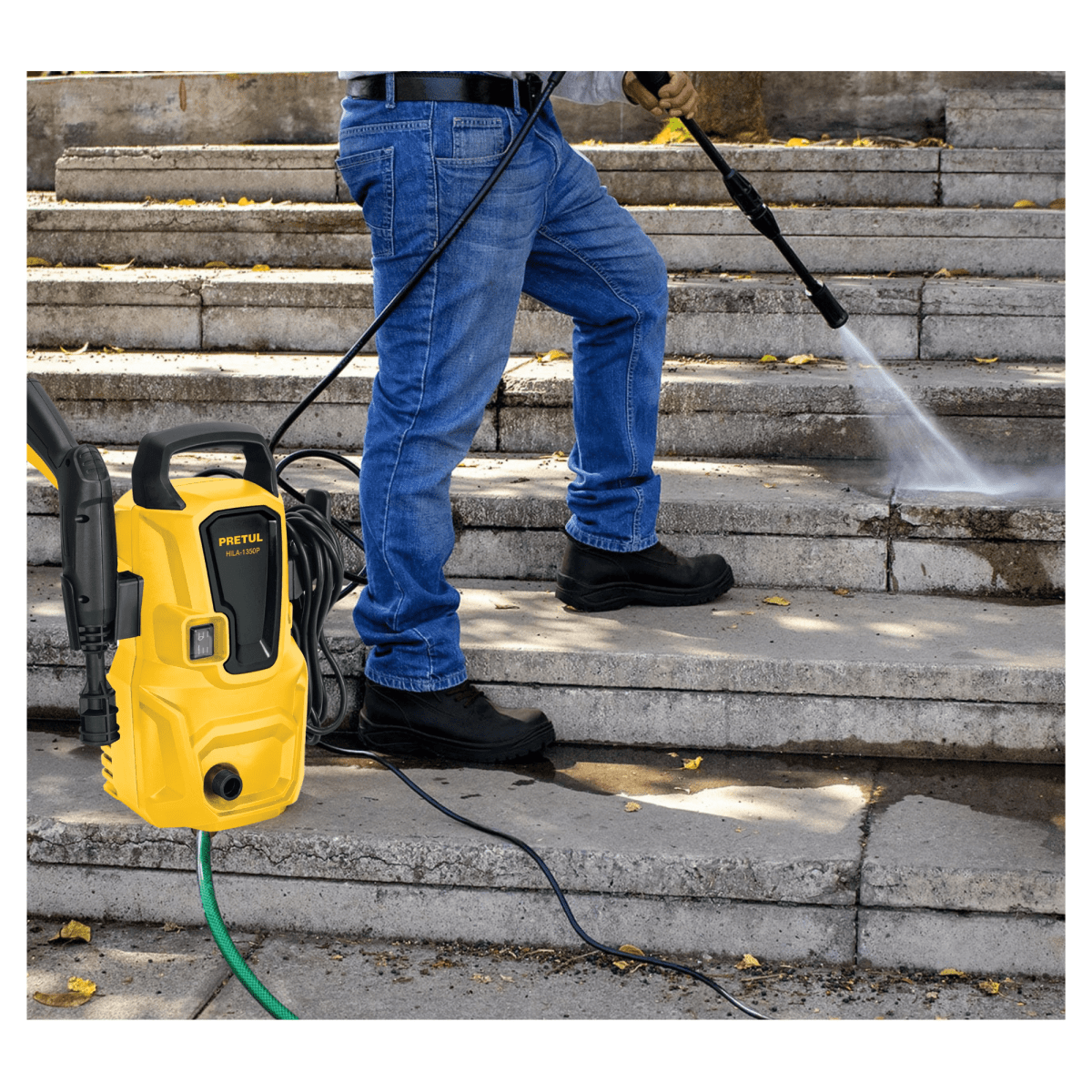 HIDROLAVADORA ELECTRICA 1350PSI 1200W PRETUL + MANGUERA 10M TRUPER12