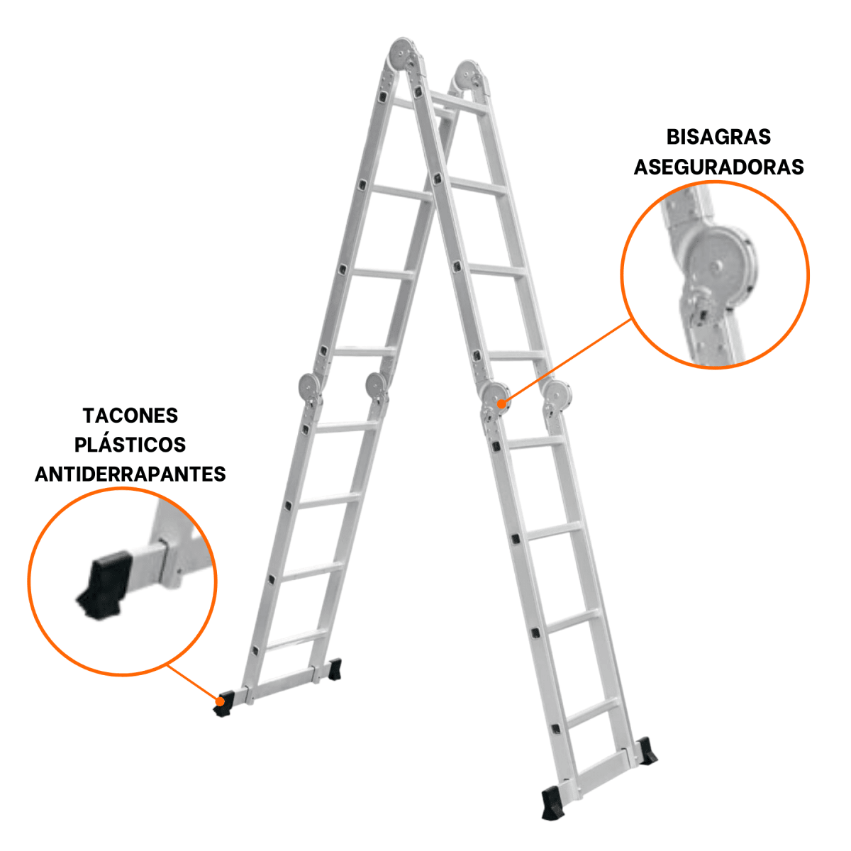 Combo Escalera Multiposicion 16 pasos + Rodillo y bandeja Truper3