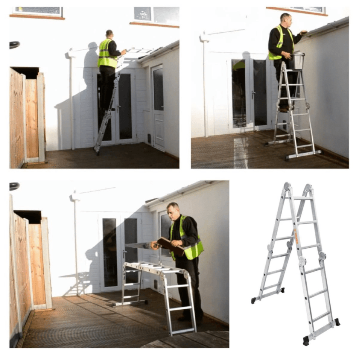 Combo Escalera Multiposicion 16 pasos + Rodillo y bandeja Truper5