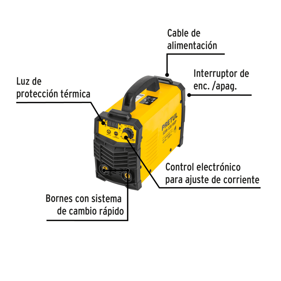 Combo Soldadora 160A Amoladora 700w y Careta de soldar Pretul3
