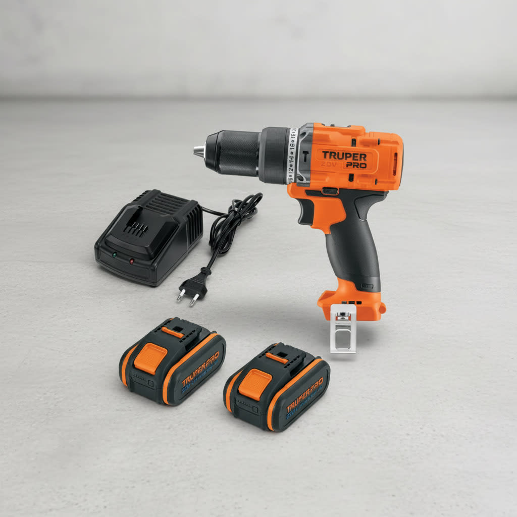 Taladro Percutor 20V + 2 Baterias 4 Ah + Cargador Truper7