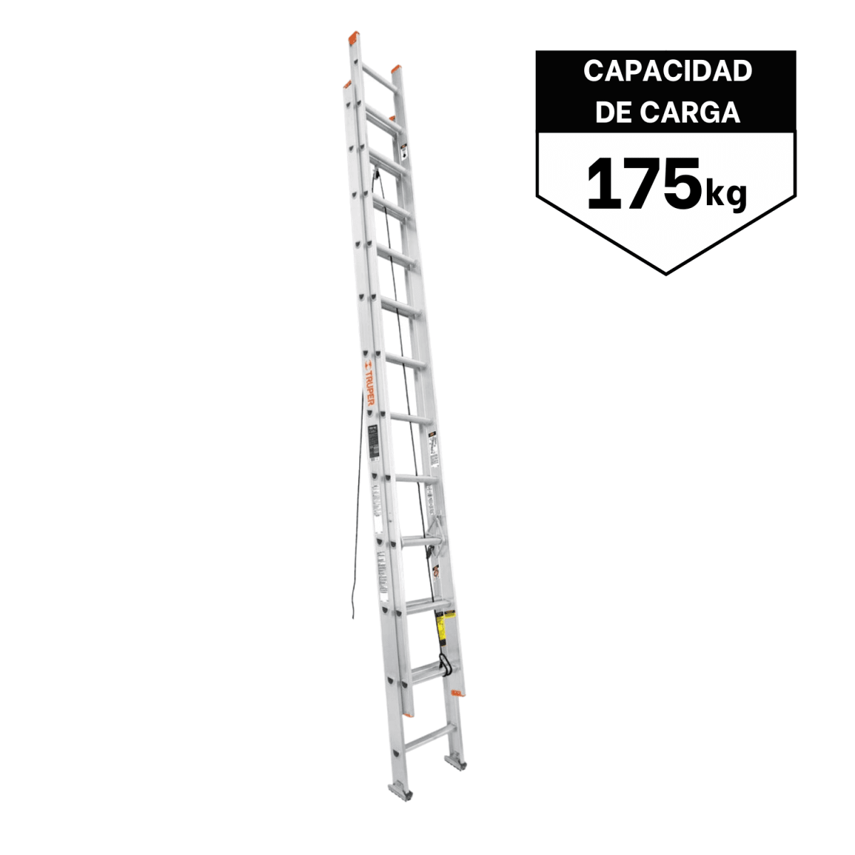 Escalera Telescópica 24 peldaños Soporta 175 Kg Truper1