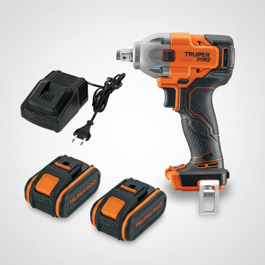 Llave de Impacto 20V + 2 Baterias 4Ah + Cargador Truper7