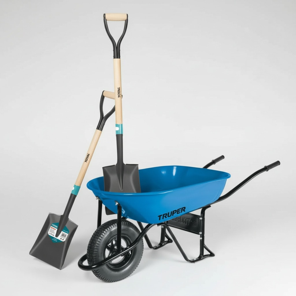 Carretilla 5.5 Truper + 2 Palas Cuadrada Total8