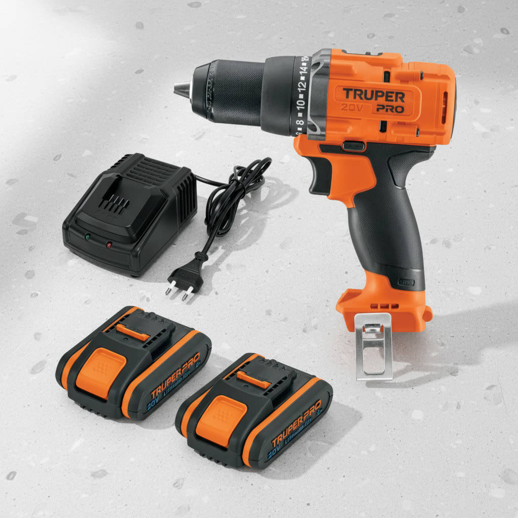 Taladro Atornillador 20V + 2 Baterias 2Ah + Cargador Truper7
