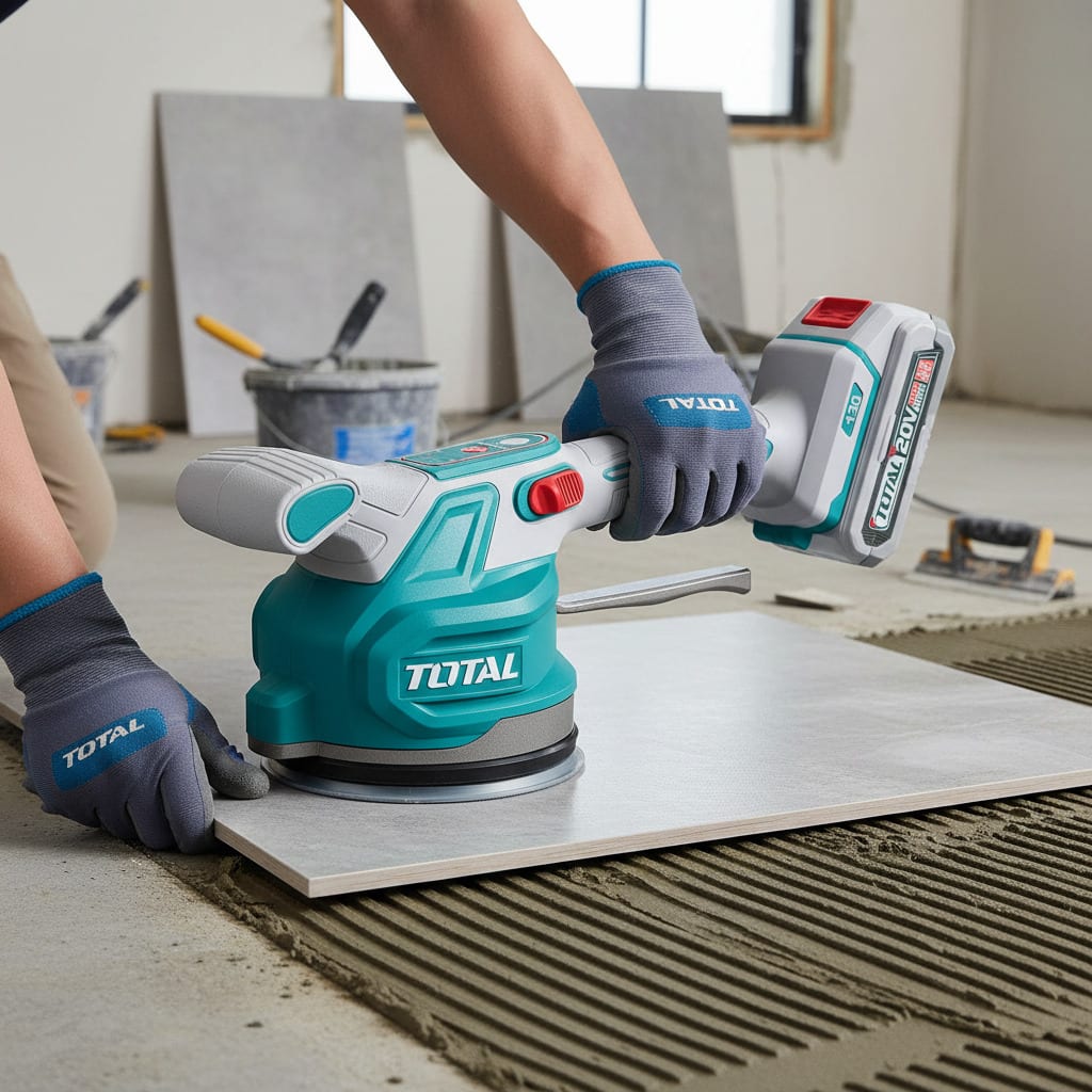 Ventosa vibrador soporta 60kg + rodillera + maletín 20v total7