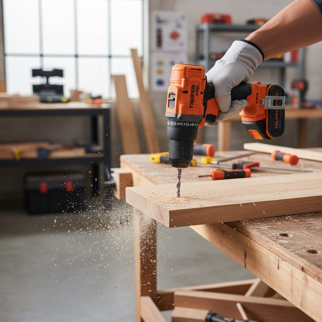 Taladro Atornillador 20V + 2 Baterias 4Ah + Cargador Truper3