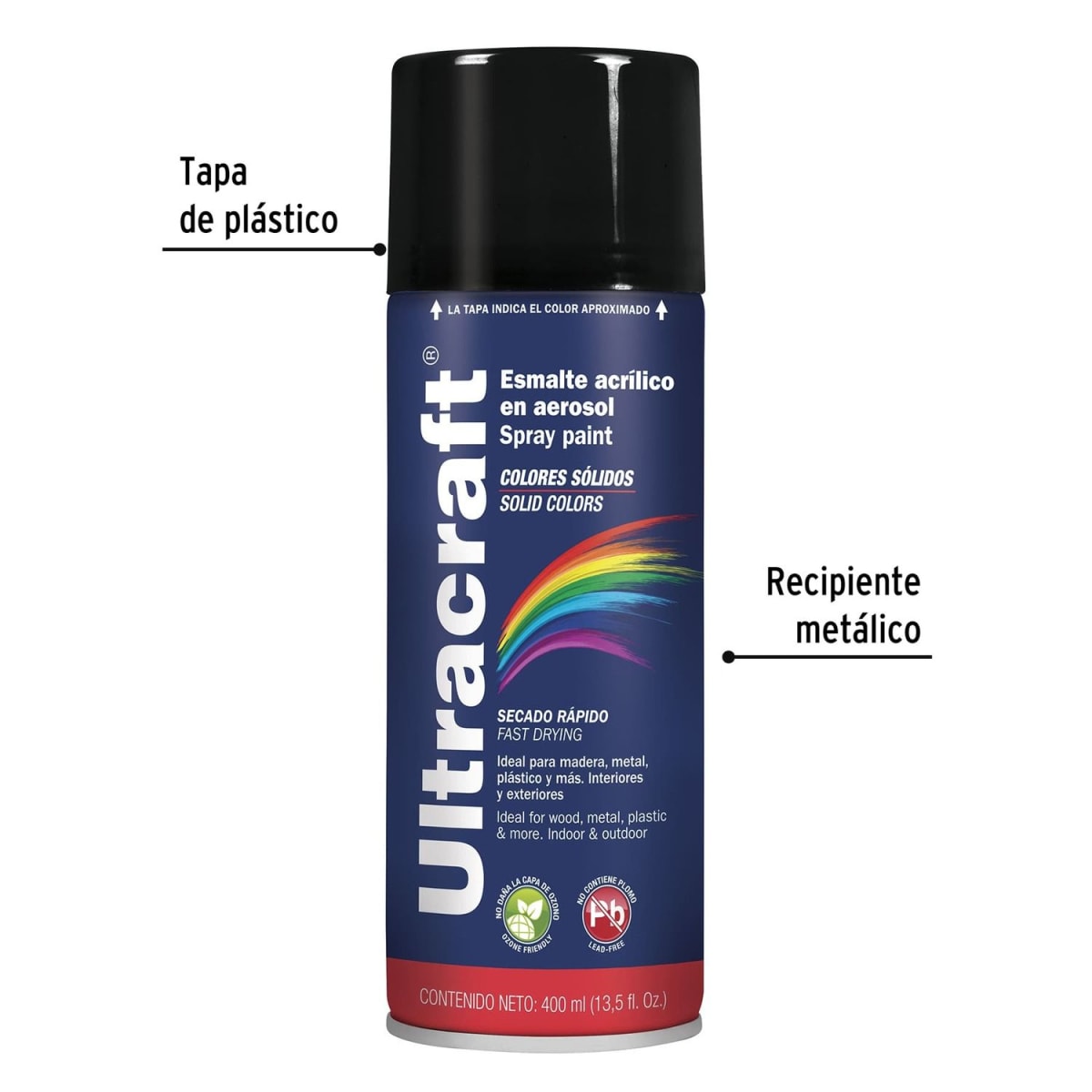 Pintura spray color Negro Brillante  ULTRACRAF2
