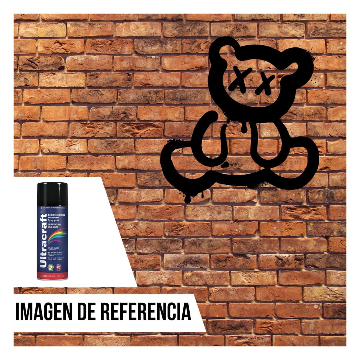Pintura spray color NEGRO BRILLANTE x4 unidades ULTRACRAFT5