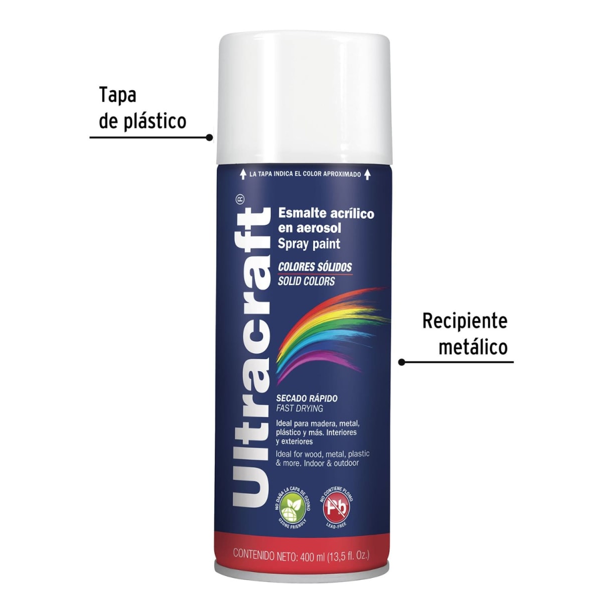 Pintura Spray Color Blanco Brillante x4 Unidades Ultracraft3