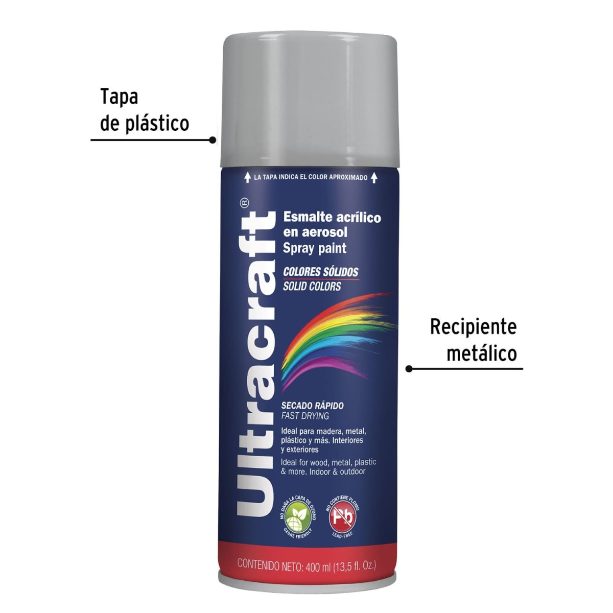 Pintura Spray Color Silver x4 Unidades Ultracraft3
