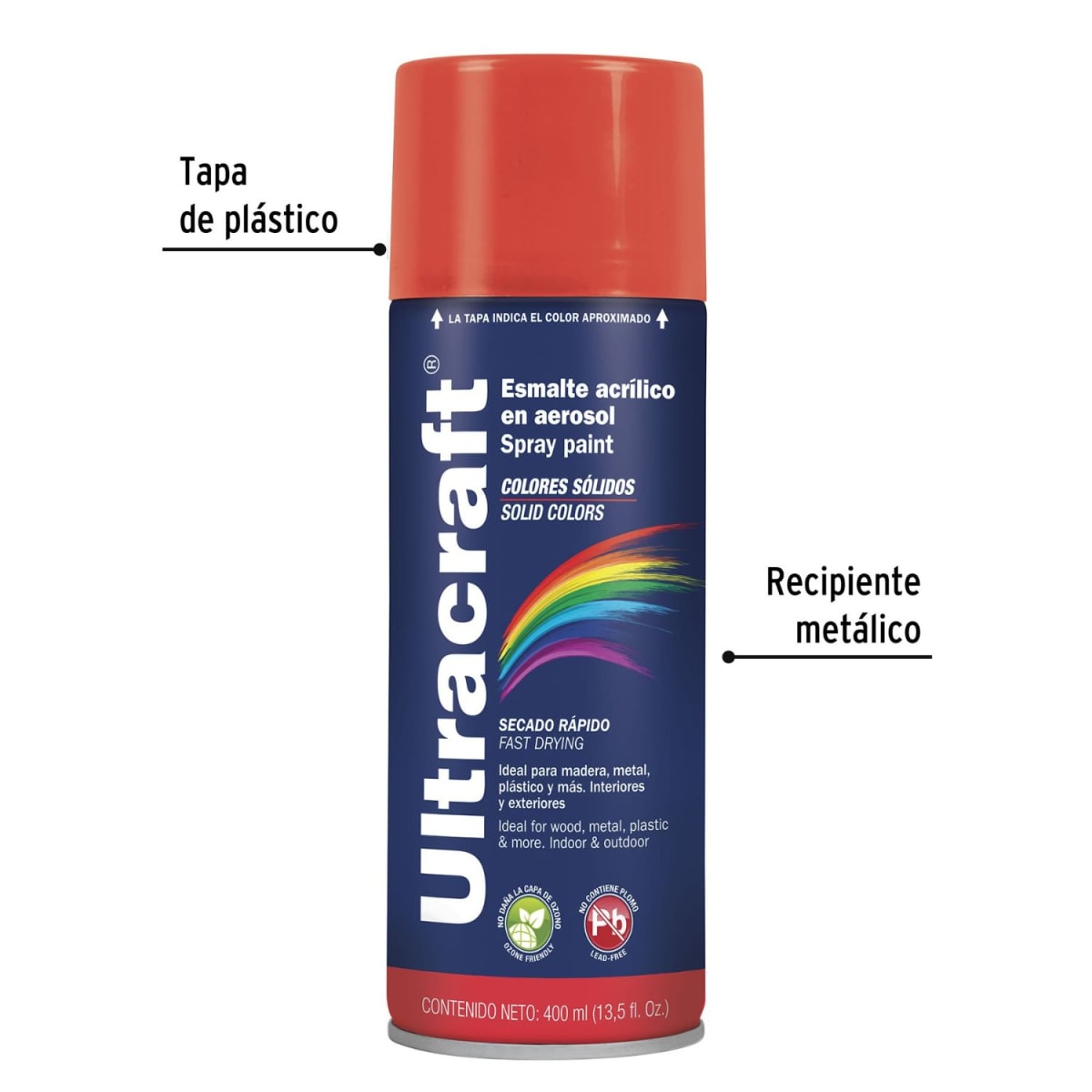 Pintura Spray Color Rojo Brillante x4 Unidades Ultracraft3