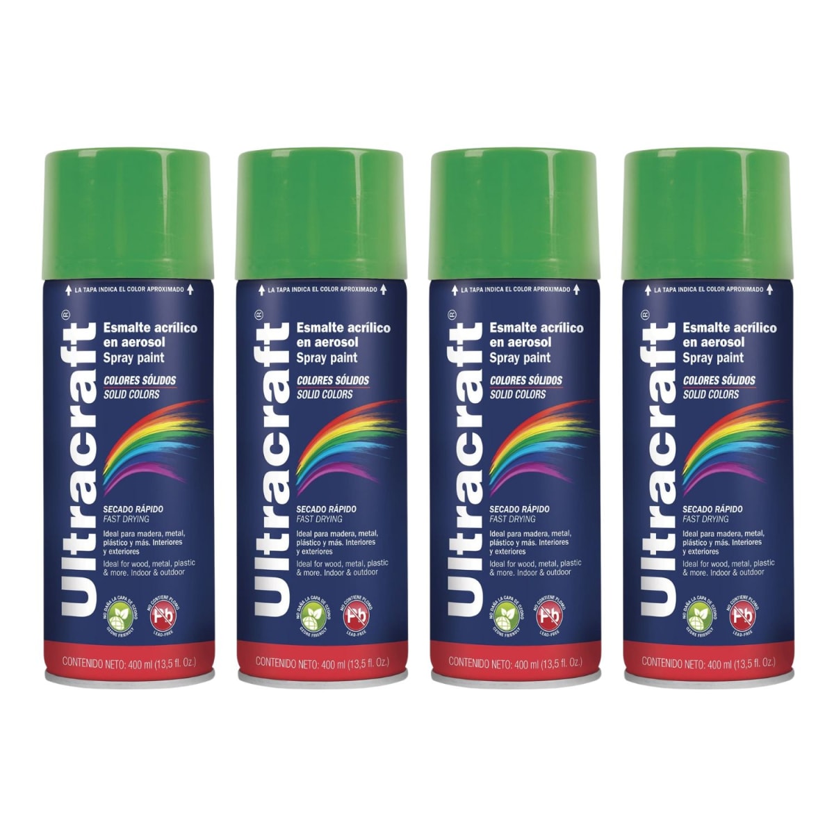 Pintura Spray Color Verde Irlandes x4 Unidades Ultracraft1