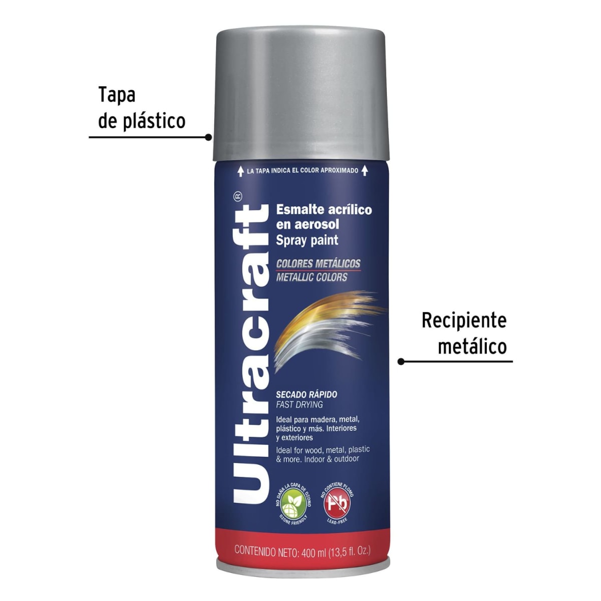 Pintura Spray Color Cromo Premium x4 Unidades Ultracraft2