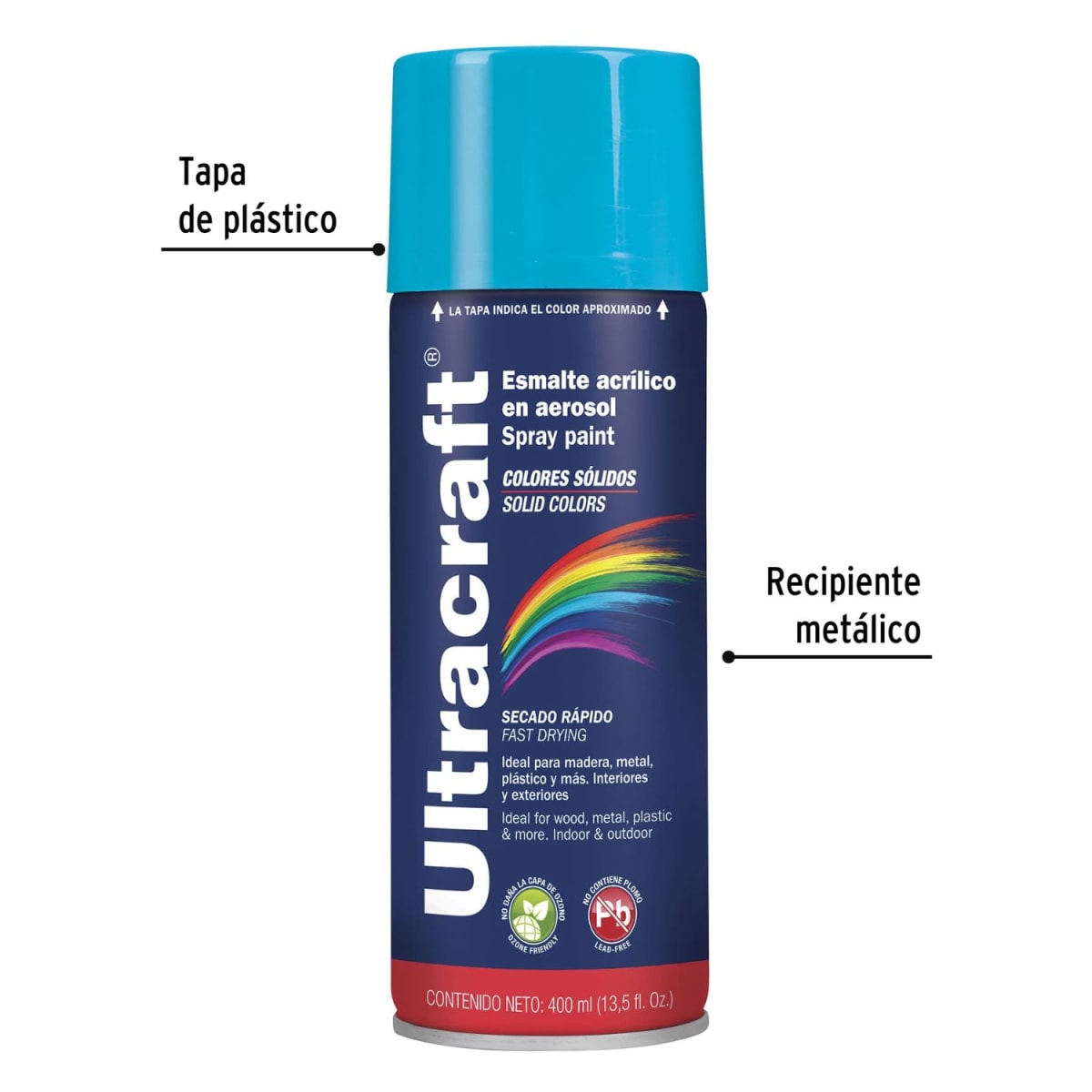 Pintura Spray Color Azul Celeste x4 Unidades Ultracraft3