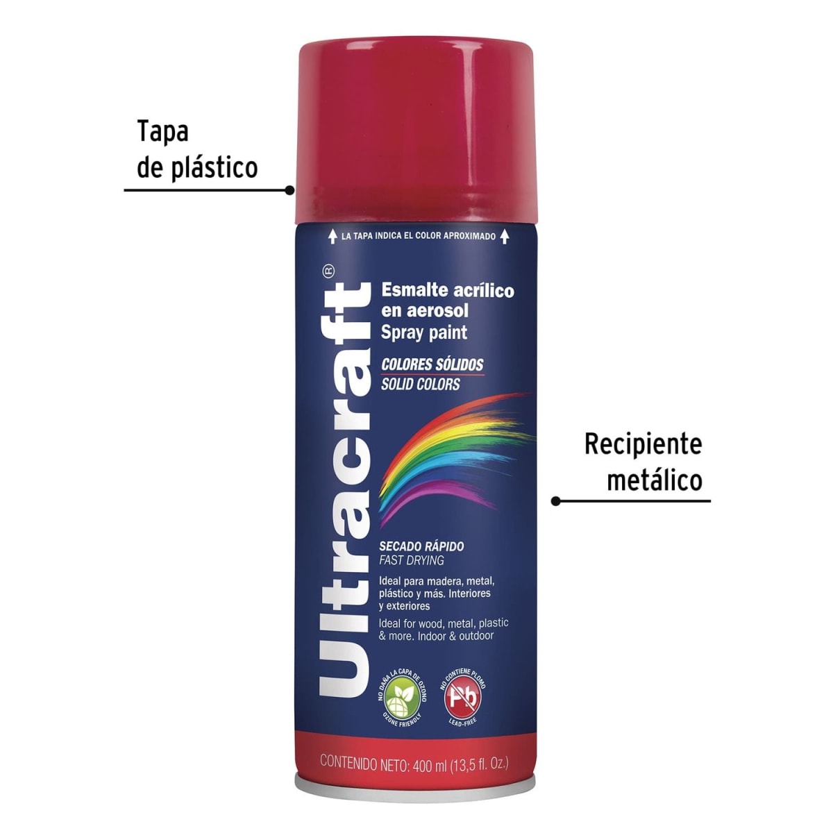 Pintura Spray Color Rojo Fuego x4 Unidades Ultracraft3