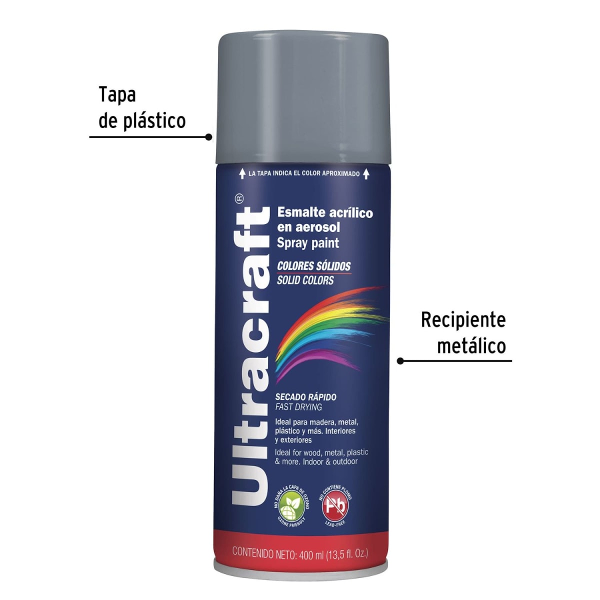 Pintura Spray Color Gris x4 Unidades Ultracraft3