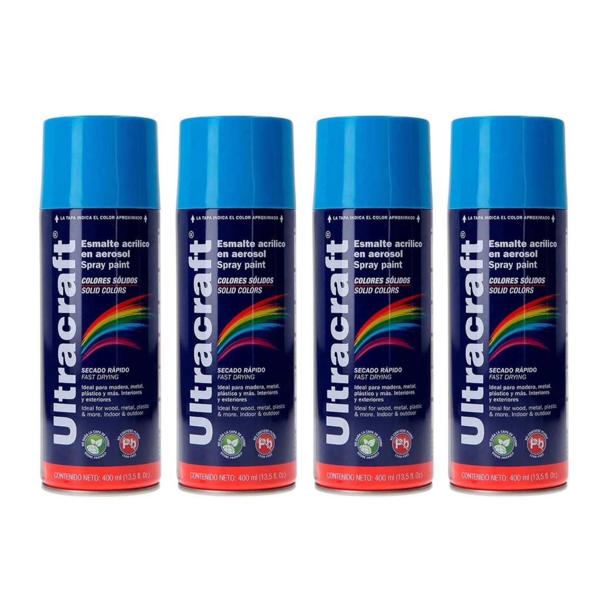 Pintura Spray Color Azul Claro x4 Unidades Ultracraft1