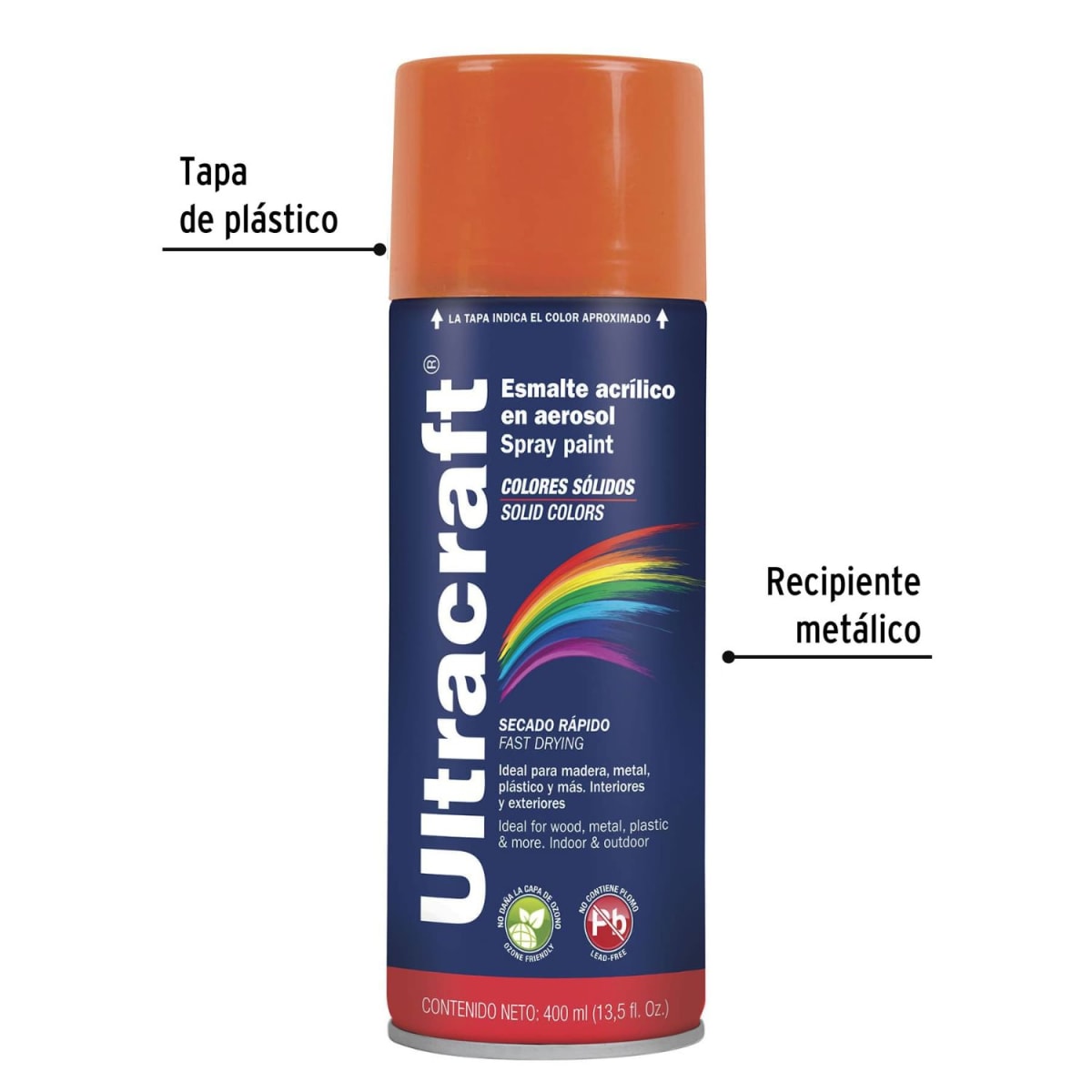 Pintura Spray Color Naranja x4 Unidades ULTRACRAF3