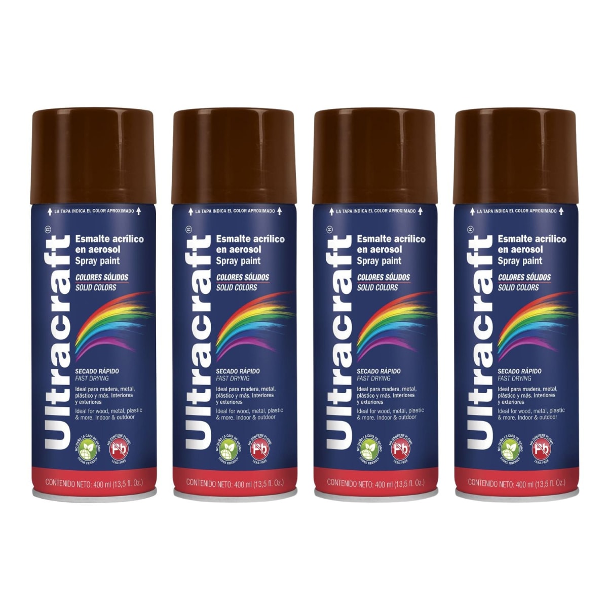 Pintura Spray Color Marrón x4 Unidades Ultracraft1