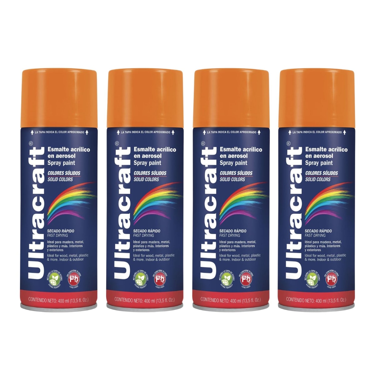 Pintura Spray Color Amarillo x4 Unidades Ultracraft1